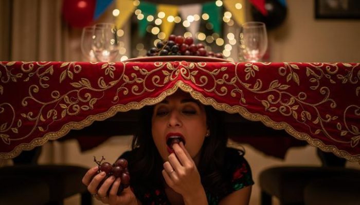 Makan 12 Anggur di Bawah Meja Saat Tahun Baru Ritual Unik untuk Menarik Cinta