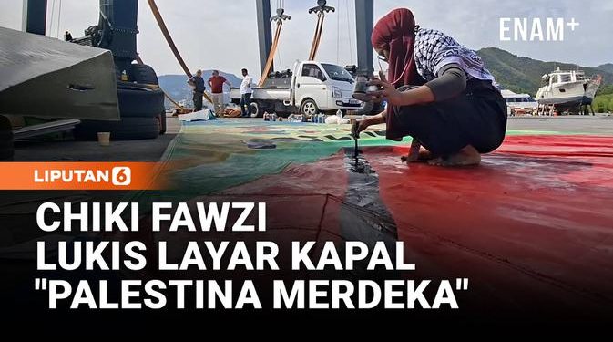Lukisan Layar Kapal Kemanusiaan Flotilla Bawa Pesan Palestina Merdeka