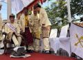 Ritual Tanah Gajah Lampung Jokowi Langkah di Kepala Kerbau di Karpet Merah