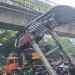 Kemacetan Akibat Truk Angkut Alat Berat Menabrak JPO Tendean