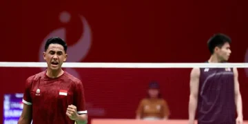 Pertandingan Final Tim Putra Indonesia melawan China
