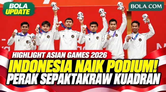 Pengalungan Medali Sepaktakraw Kuadran Putra Indonesia di Asian Games 2026